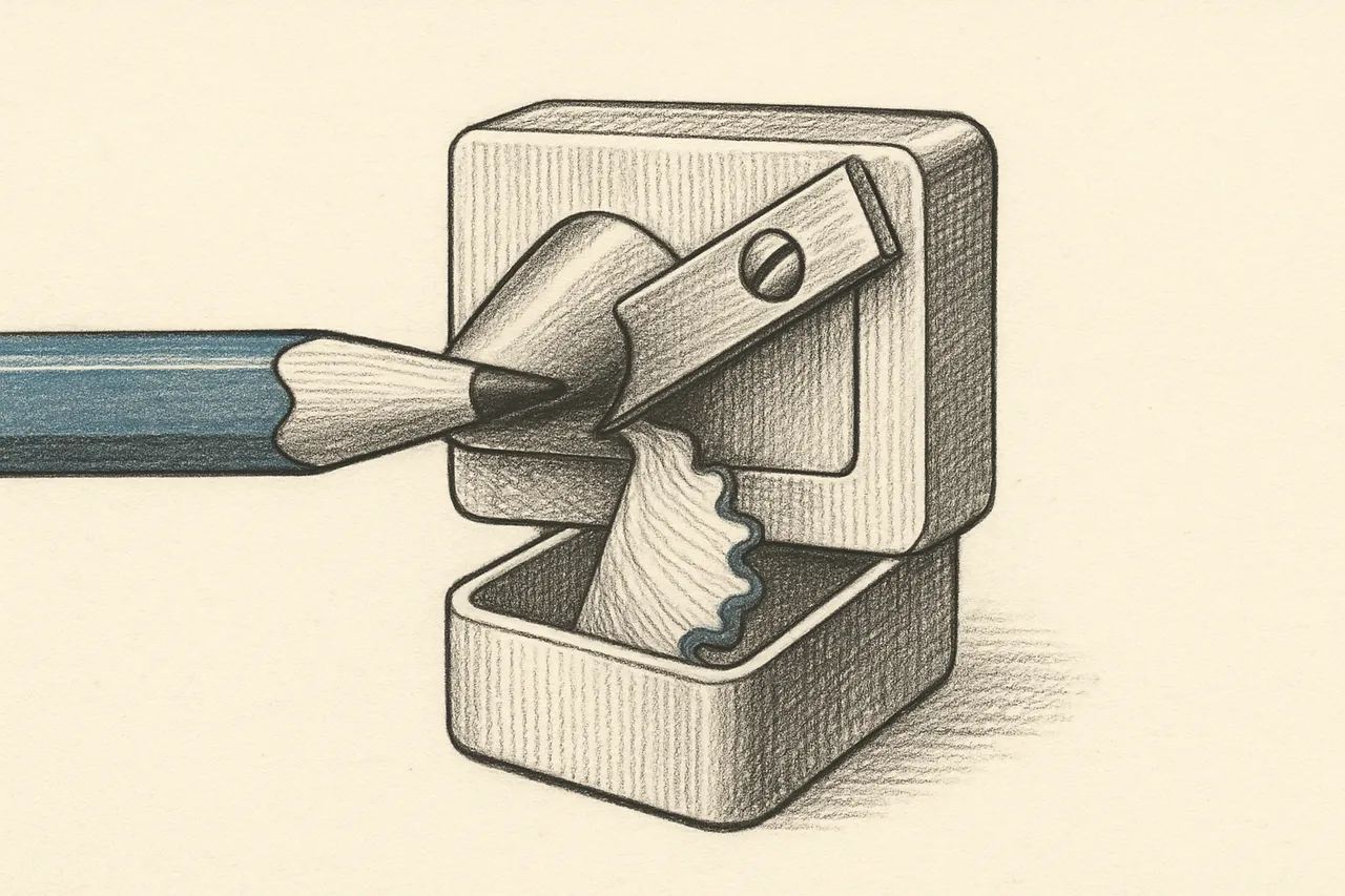 Illustration for Carpenters Sharpened Pencils With a Knife. John Lee Love Put the Blade in a Box.