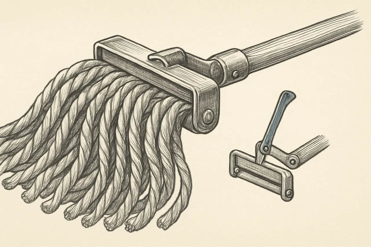 Illustration for Before 1893, Wringing Out a Mop Meant Wringing It Out With Your Hands
