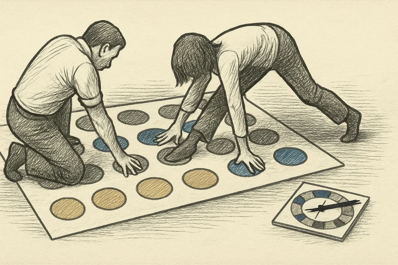 Twister's Patent Is Titled 'Apparatus for Playing a Game Wherein the Players Constitute the Game Pieces'
