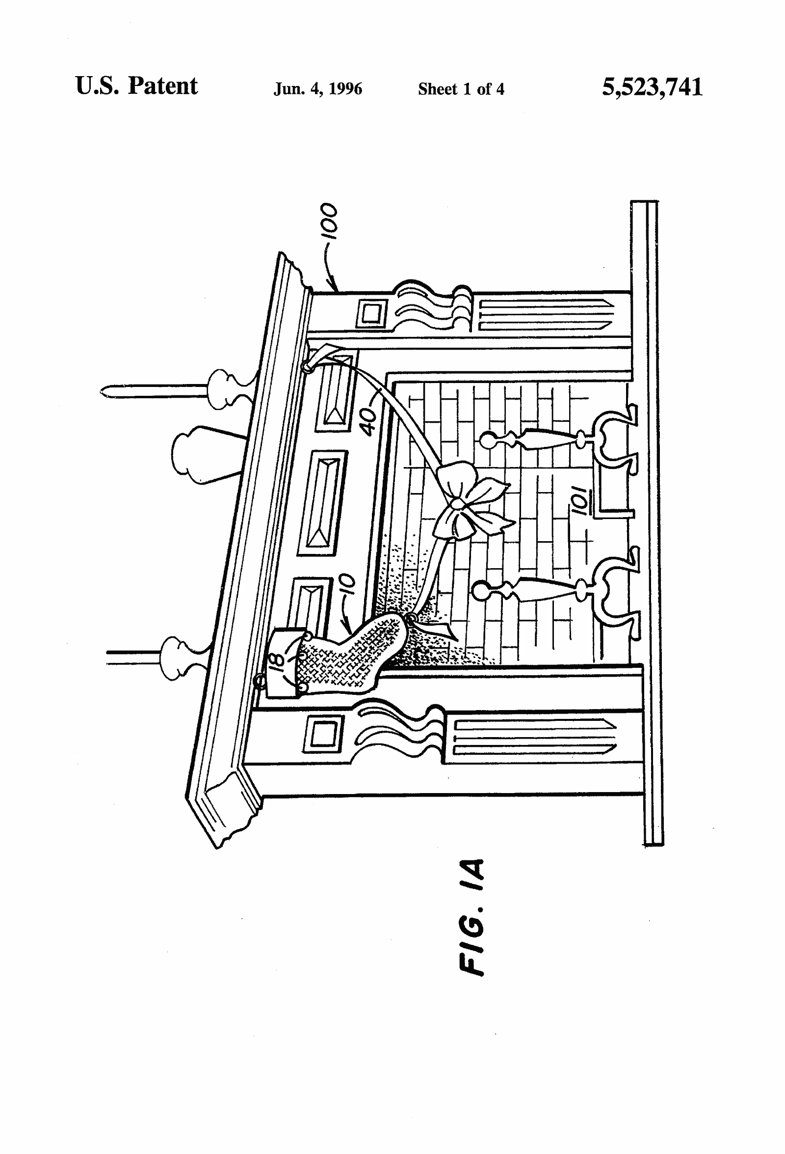Original patent drawing for "Santa Claus Detector", U.S. Patent 5,523,741 (1996)